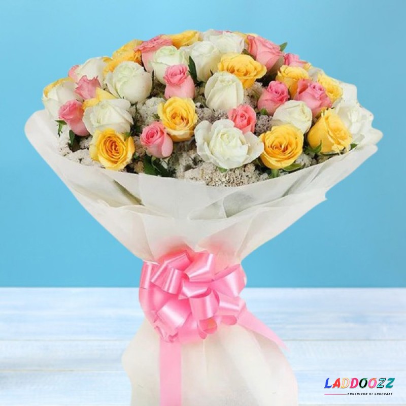Rainbow Roses Bouquet 